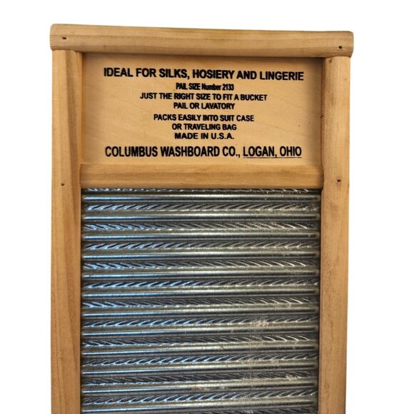 Vintage DUBL HANDI Washboard Co Columbus Ohio With Dual Cleaning Surfaces 18 X 8 - Picture 5 of 10
